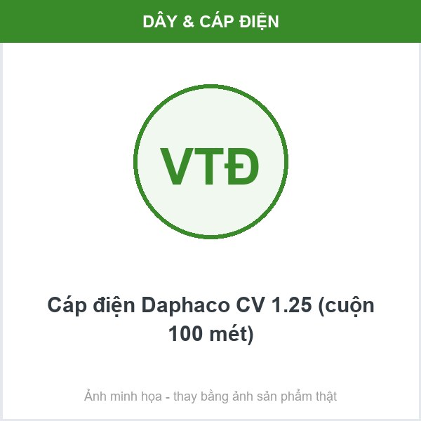 Cáp điện Daphaco CV 1.25 (cuộn 100 mét)