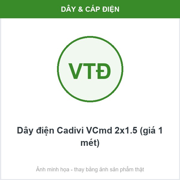 Dây điện Cadivi đôi mềm VCmd 2x1.5 (giá 1 mét)