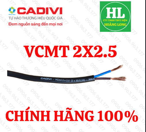 Dây điện Cadivi đôi mềm VCmt 2x2.5 (giá 1 mét)